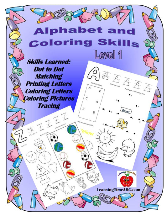 Alphabet and Coloring Skills 1